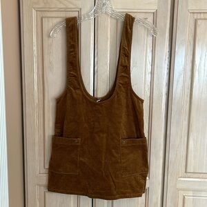 Free People corduroy micro mini coverall dress